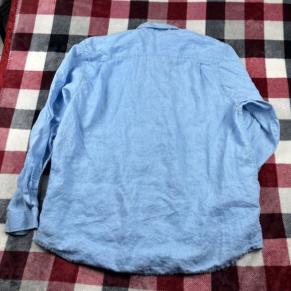 Tommy Bahama Shirt Mens 2XLT Blue 100% Linen Casual Beach Relax Resort Preppy - Picture 14 of 15